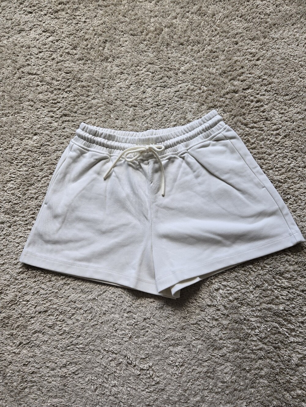 Sweaty Betty Revive Boxy Shorts Womens 8 Lily White Terry